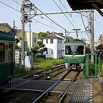 Enoden train in Hase, Kamakura