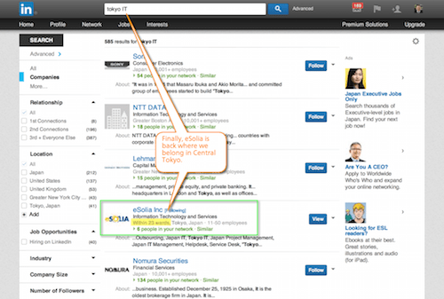 Screenshot showing how Linkedin Finally Fixed the Tokyo Location Bug.